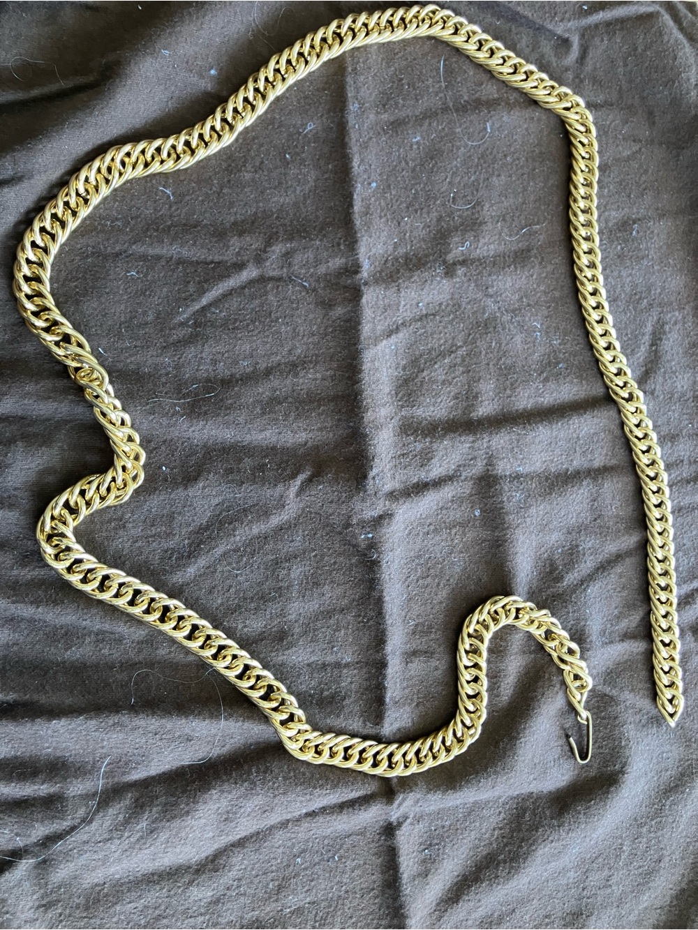 Gold Tone Curb Chain Belt
